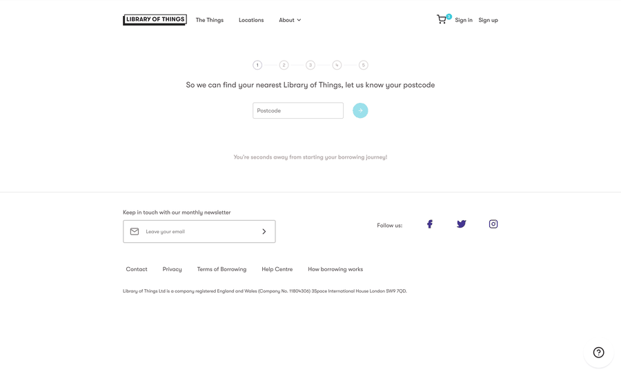 Original five-step sign-up flow
